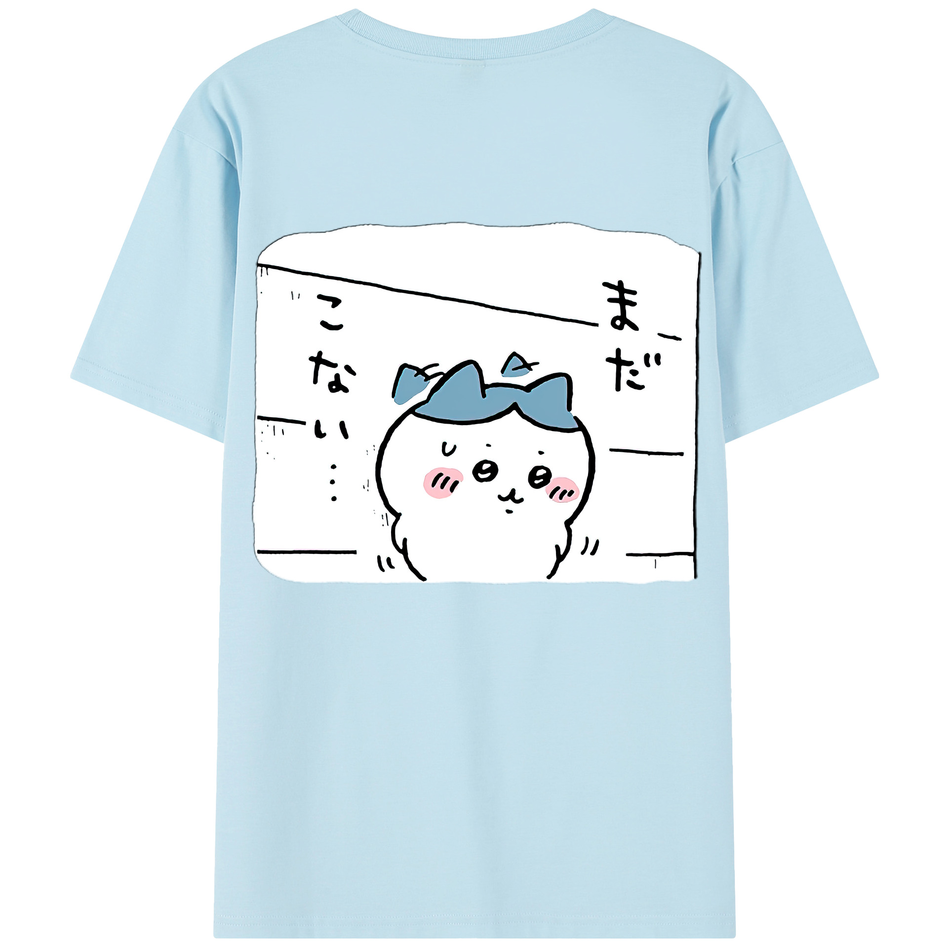 （画像用） ちいかわ ハチワレ Chii-kawa hachiware 綿100％半袖Tシャツ（背面プリント）